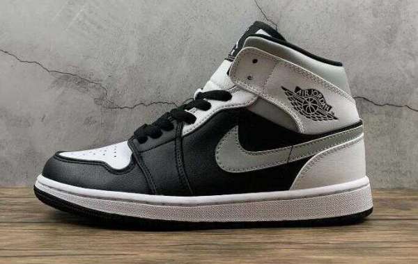 Do Not Miss the Hot Air Jordan 1 Mid Black White LT Smoke Grey Sneakers