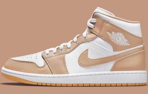 2021 New Release Air Jordan 1 Mid Drop With Tan Leather Uppers