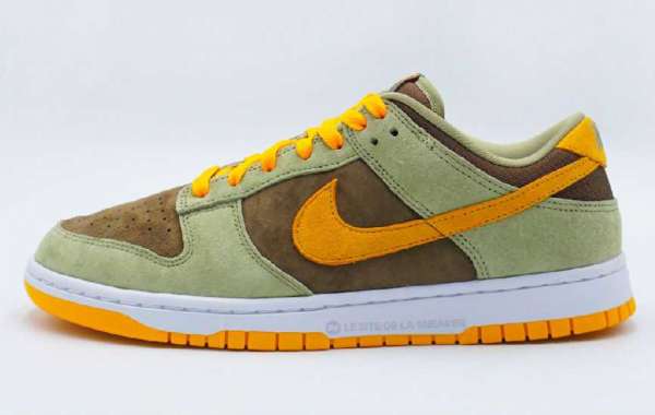 2021 New Nike Dunk Low Dusty Olive/Pro Gold DH5360-300